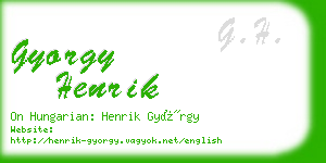 gyorgy henrik business card